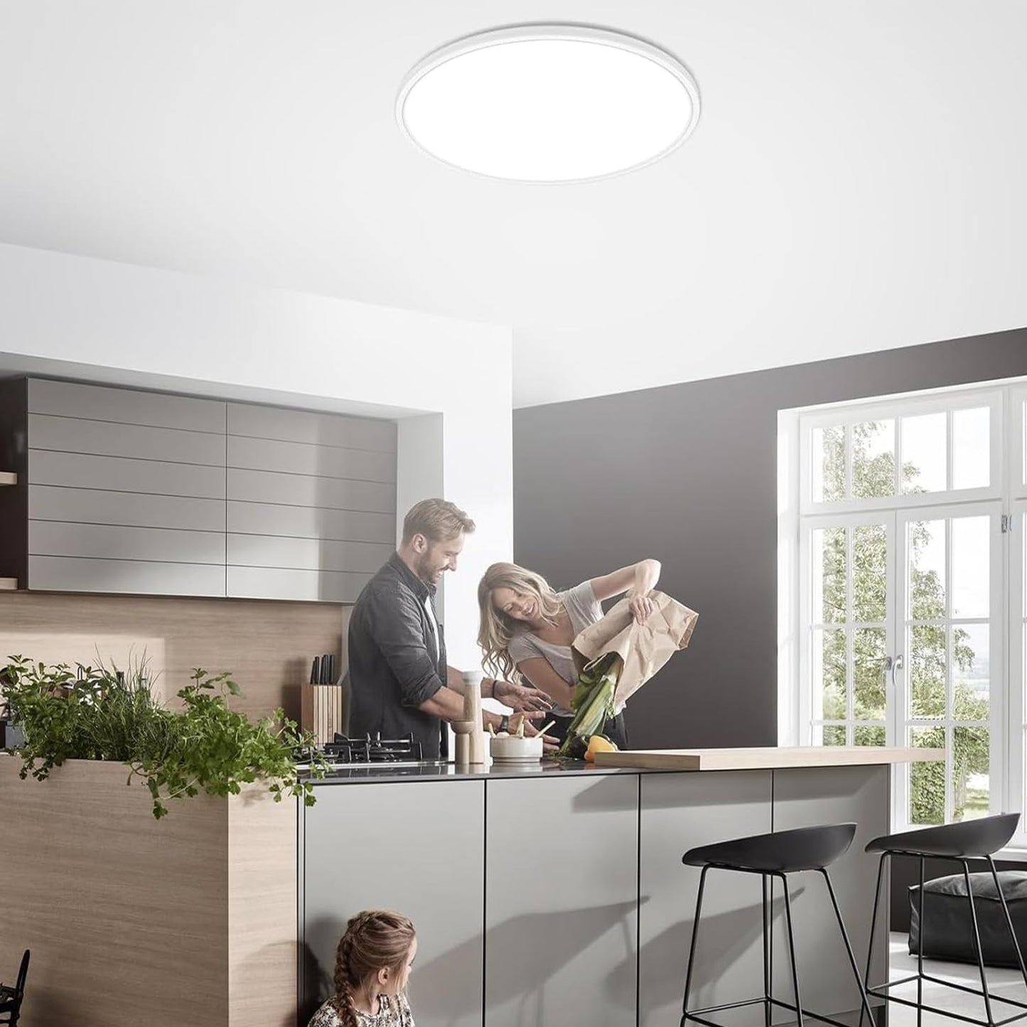 2PACK White 3 Color Selectable Ceiling Lamp - 15.8"