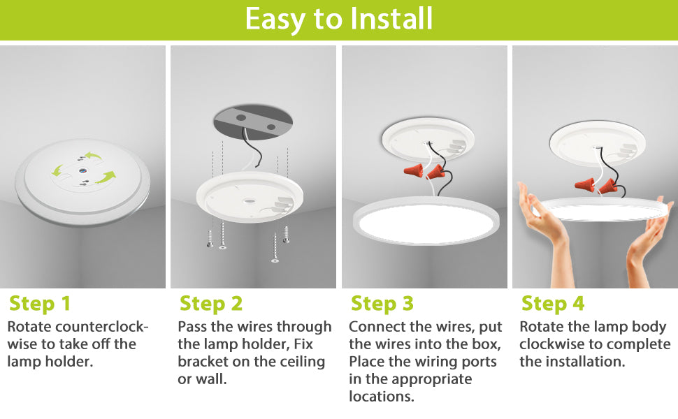 2PACK White Flush Mount LED Ceiling Light Fixture-12"