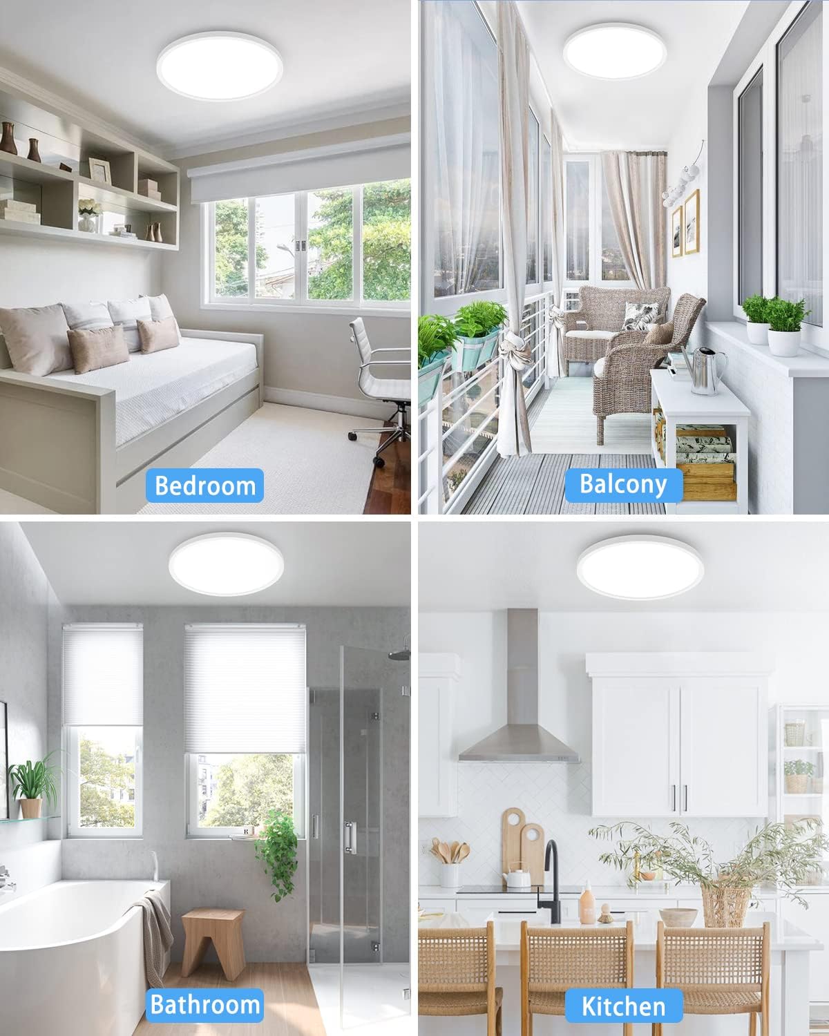 6PACK White LED Flush Mount Ceiling Light Fixture Ceiling Lamp-9",Non-dimmable