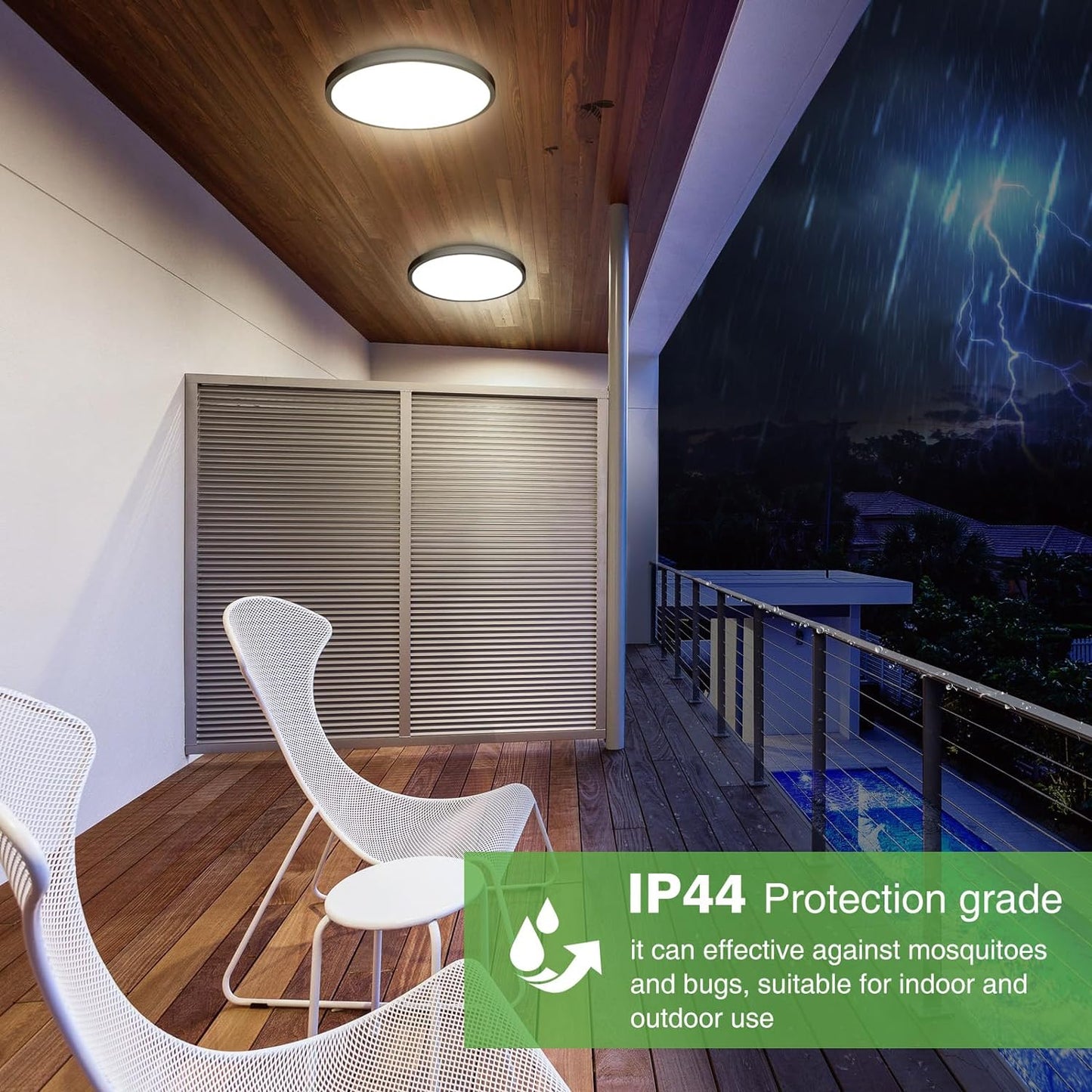 2Pack Motion Sensor Ceiling Light Wired Movement Detector LED Light Fixture Indoor-9"