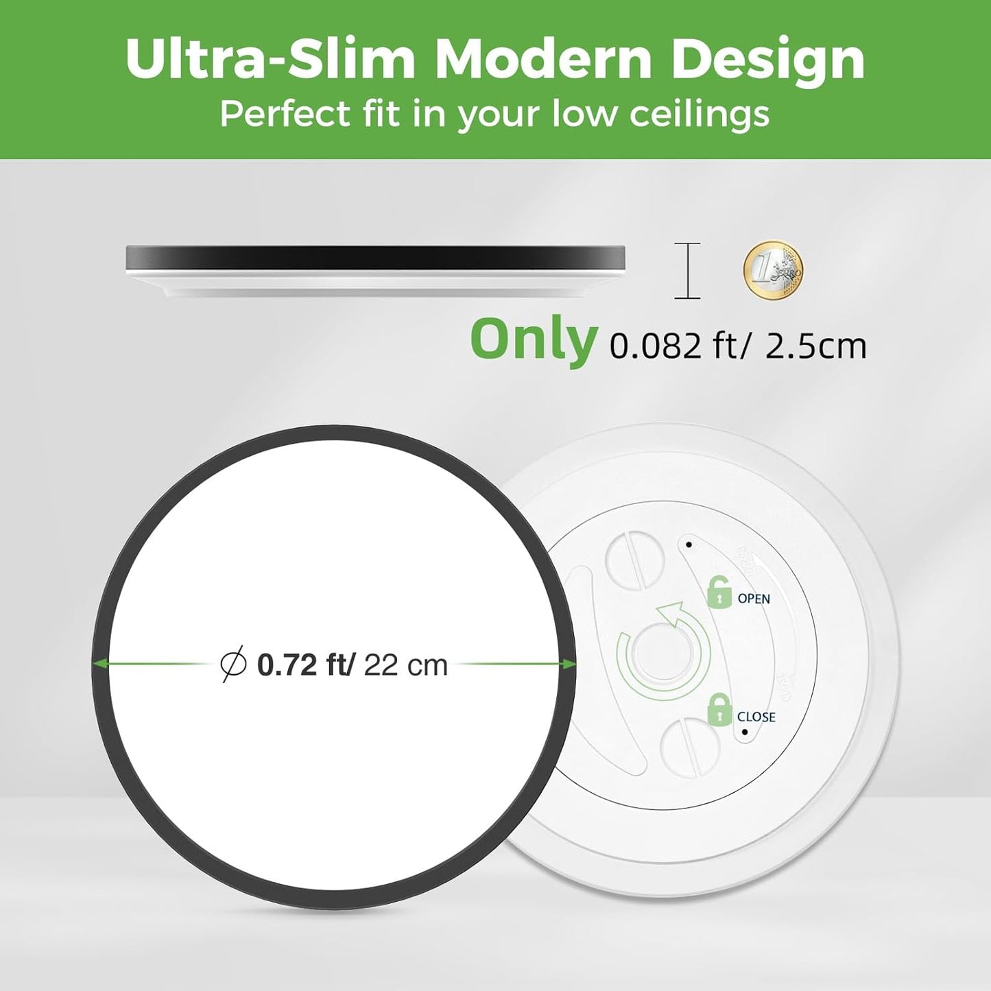 2Pack Motion Sensor Ceiling Light Wired Movement Detector LED Light Fixture Indoor-9"