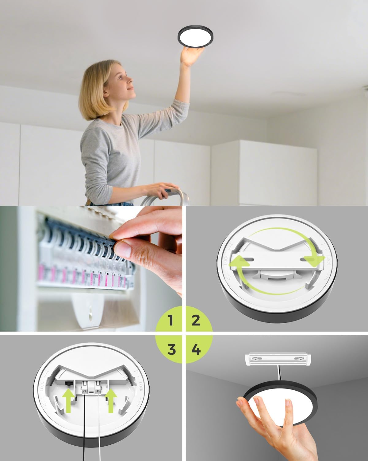 LED ceiling lights for kitchen, bathroom, hallway, porch and other indoor and outdoor spaces