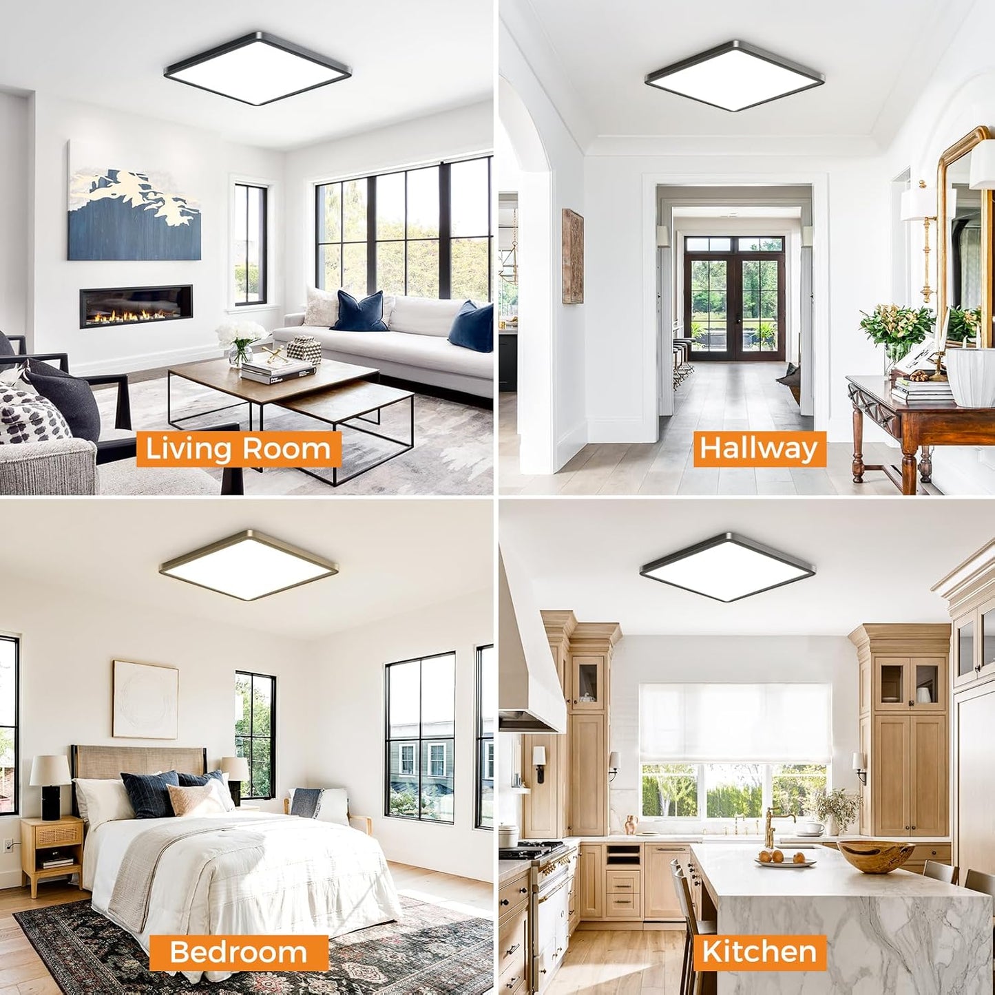 Zemty CLSF29 square ceiling light for living room, hallway, bedroom, kitchen and other indoor spaces