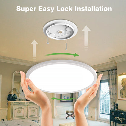 zemty LED Ceiling Light with Radar Motion Sensor 4000K, 19W, IP44 Rated Waterproof Wall Sconce for Balconies, Basements and Hallways