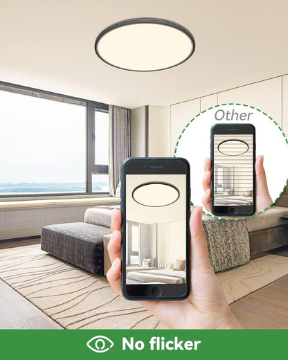 1PACK Black 3 Color Selectable Ceiling Lamp-15.8"