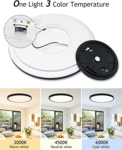 2Pack 3 Color Selectable Ceiling Lamp Low Profile Ceiling Light-12"