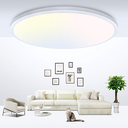 zemty White Ceiling Lights LED Light Fixture for Bedroom, Kitchen, Basement