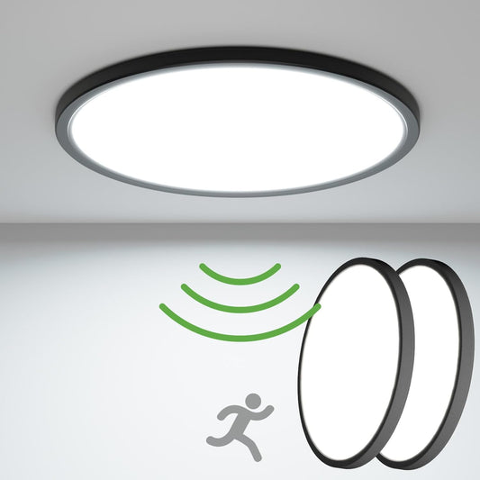 2Pack Motion Sensor Ceiling Light Wired Movement Detector LED Light Fixture Indoor-9"