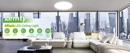 Super Thin Low Profile LED Ceiling Light 2Pack-zemty