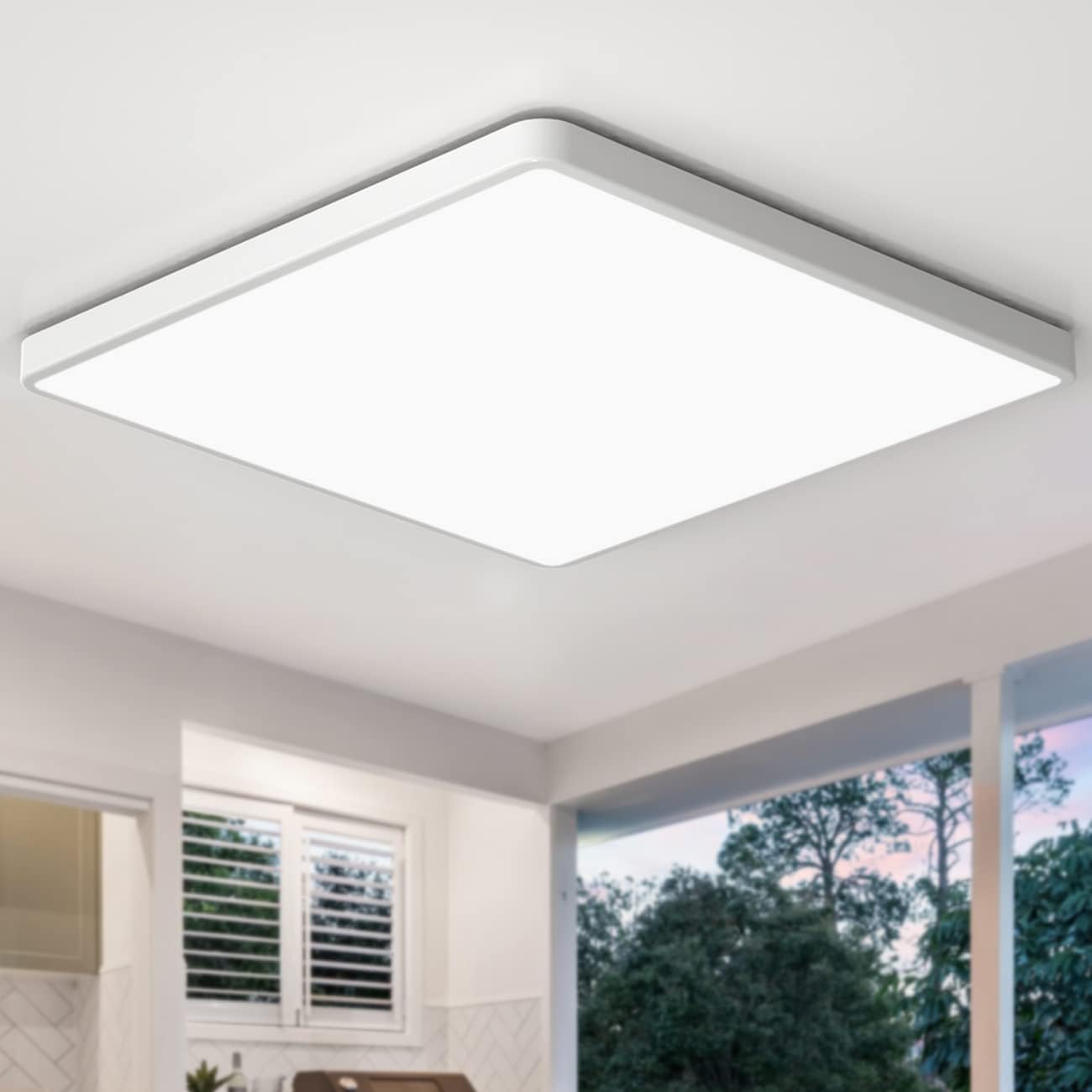 zemty square white flush mount ceiling light