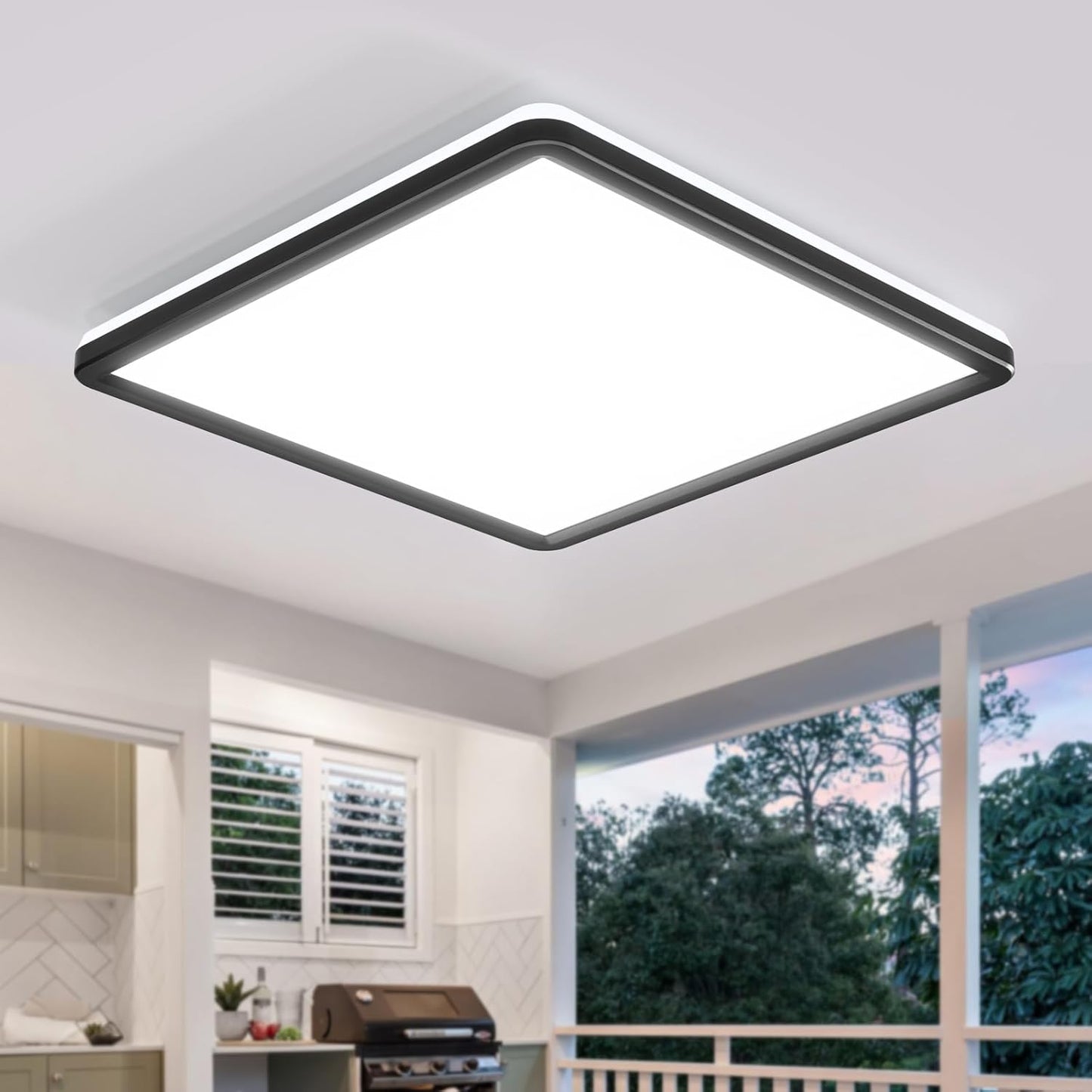 zemty square black flush mount ceiling light