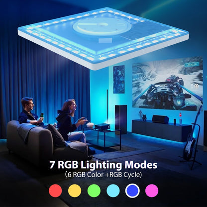Zemty ceiling light with 7 RGB lighting modes