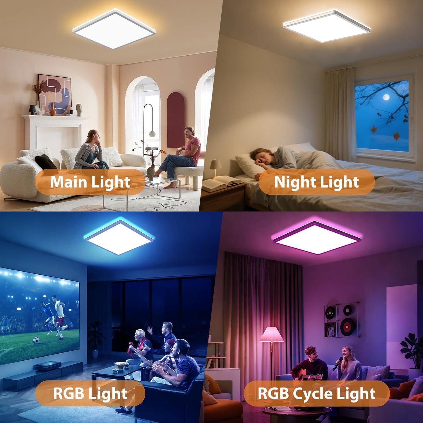 Zemty ceiling light with multi lighting modes