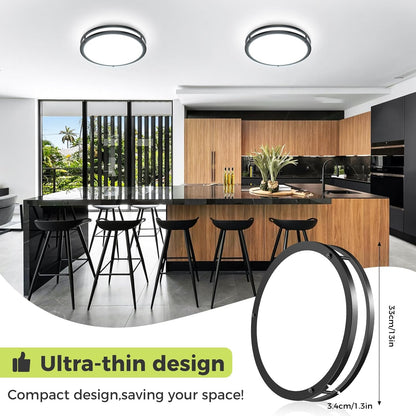 Zemty ultra thin black 13-inch ceiling light