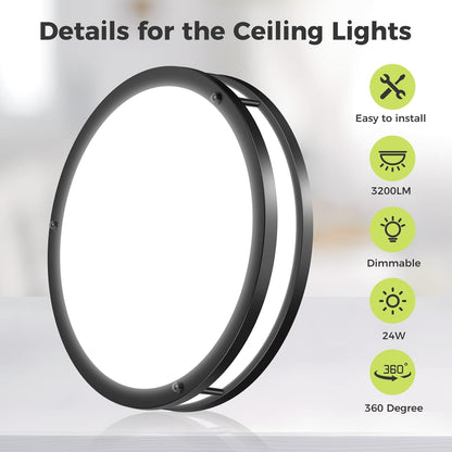 Zemty ceiling light with 3200lm 24W key details