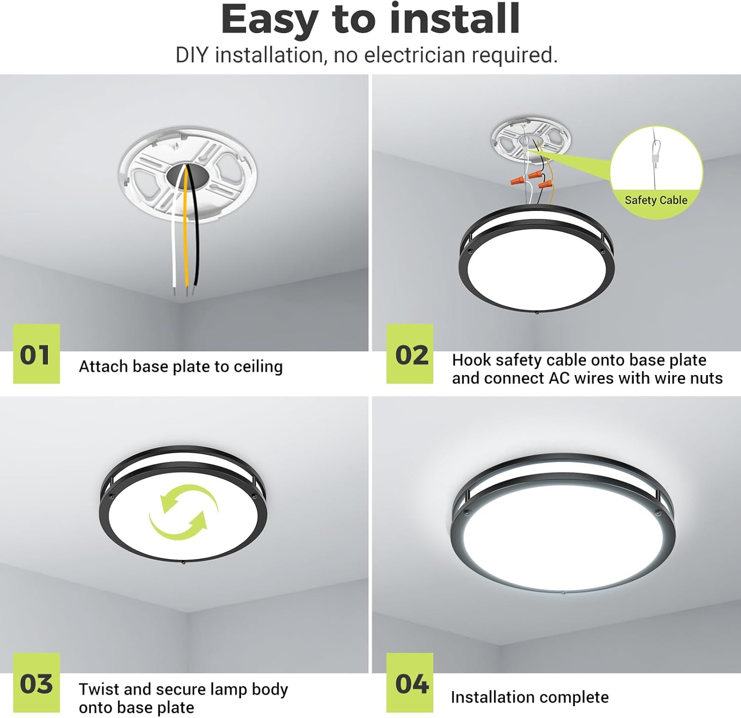 Zemty ceiling light easy DIY installation guide 4 steps