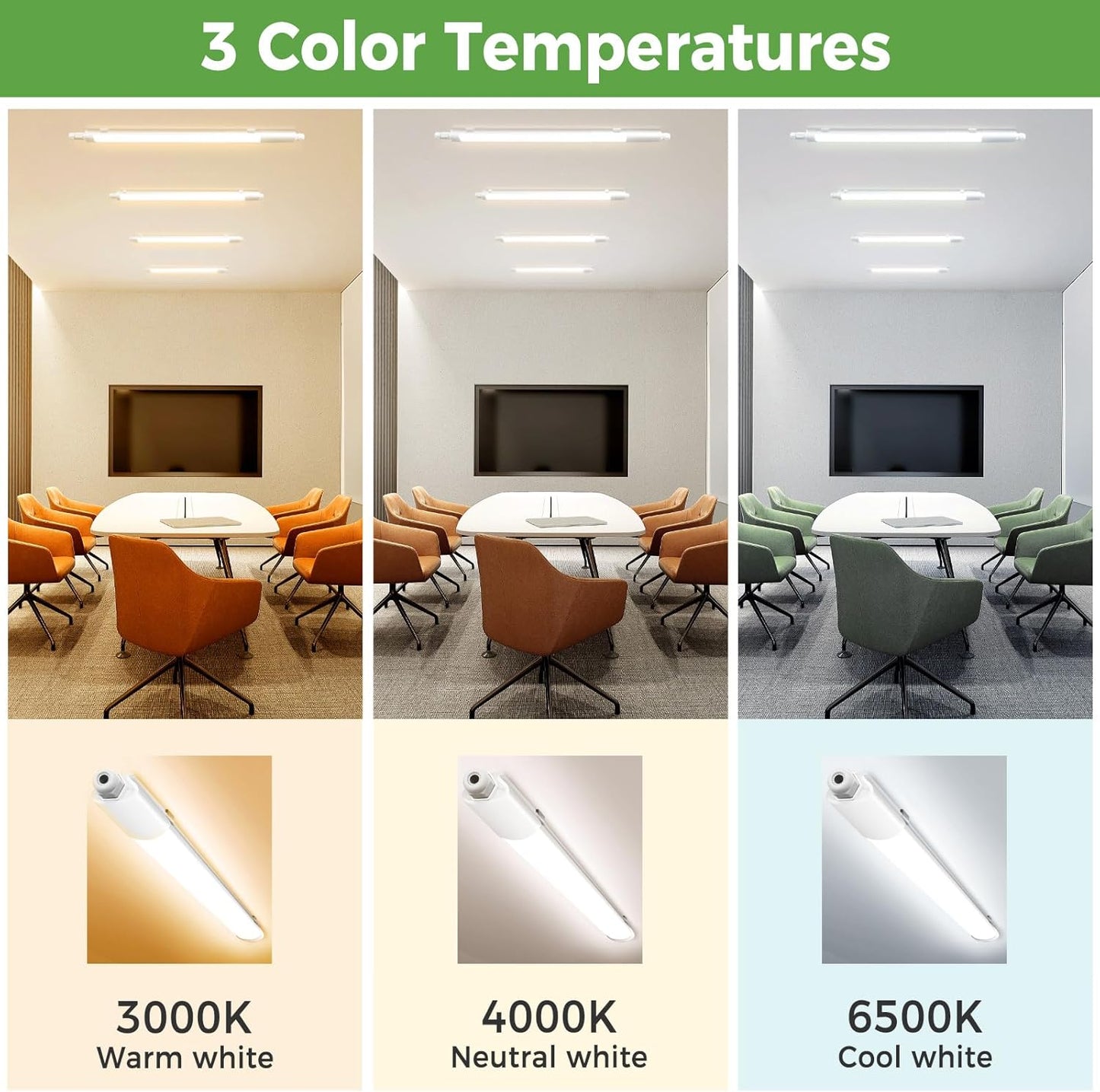 Zemty linear light with 3000K 4000K 6500K selectable CCT