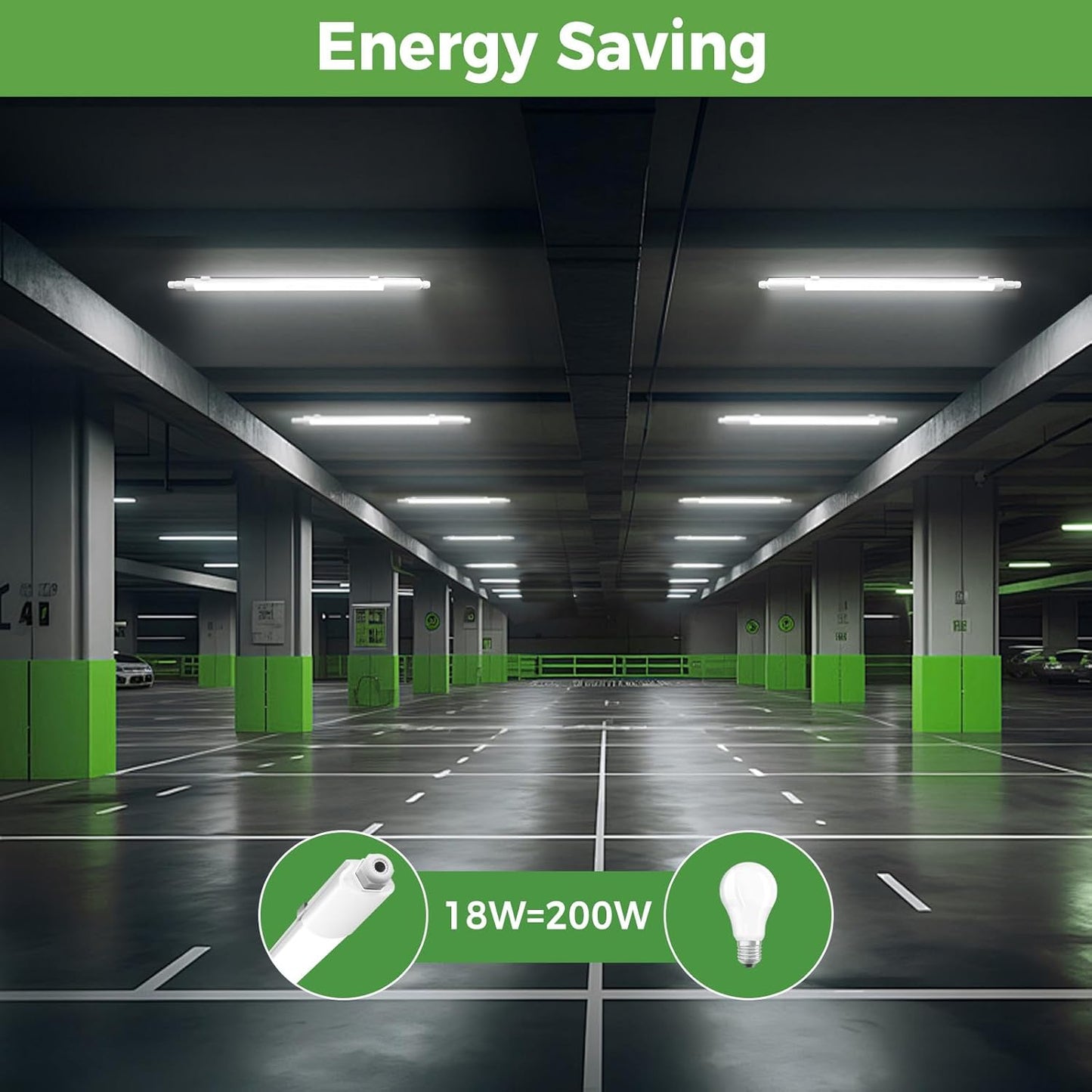 Zemty 18W energy-saving linear light equal to 200W bulb