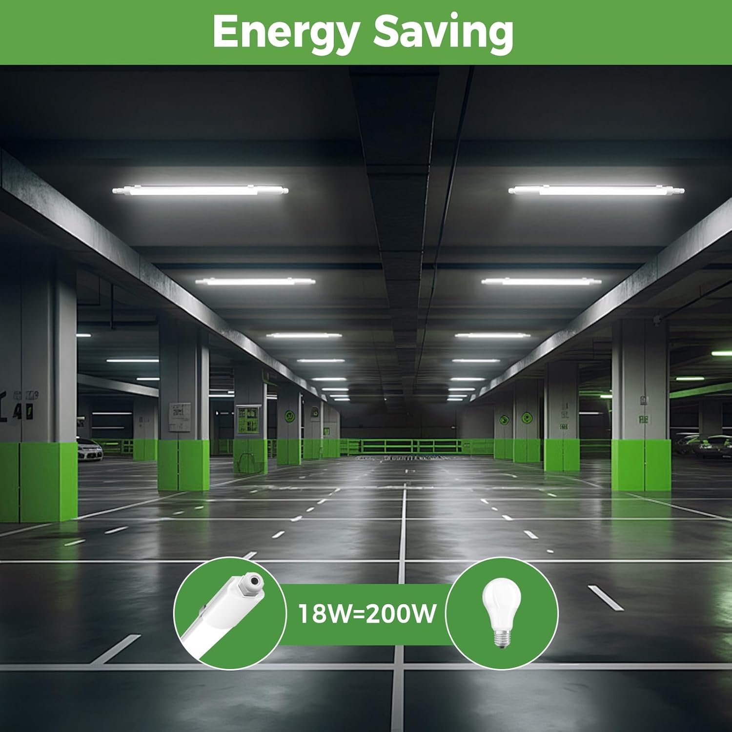 Zemty 18W energy-saving linear light equal to 200W bulb