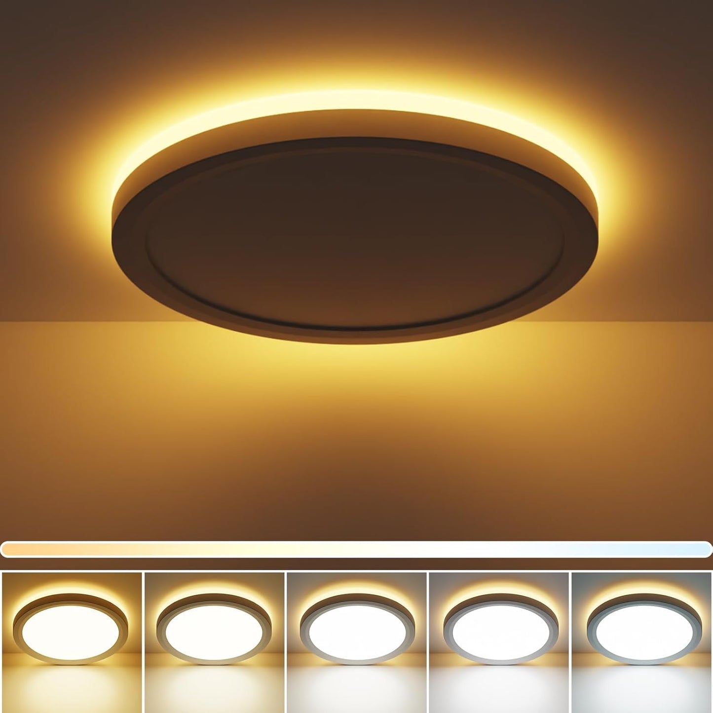 Zemty 5CCT nightlight round ceiling light with color temperature range