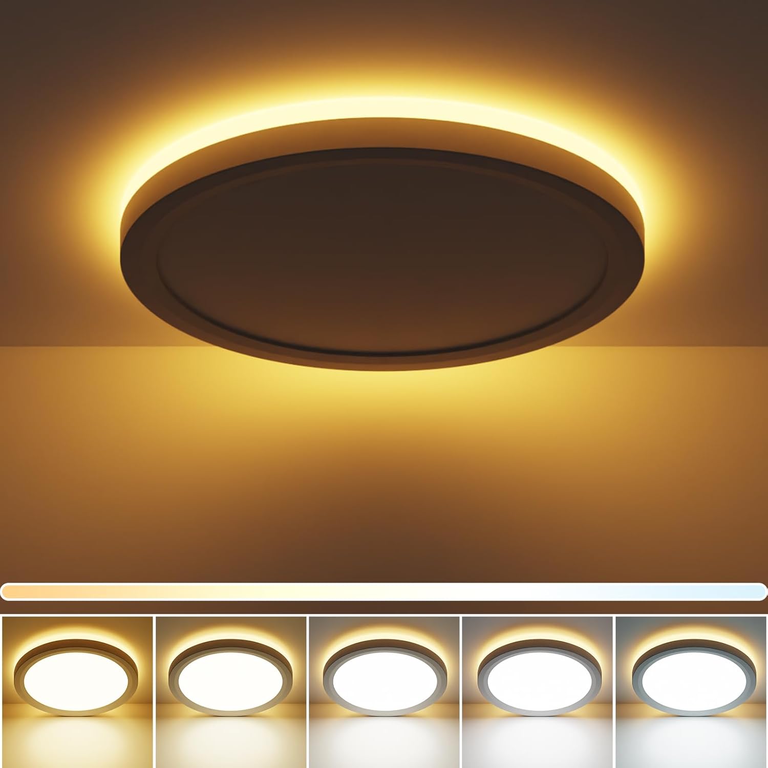 Zemty 5CCT nightlight round ceiling light with color temperature range