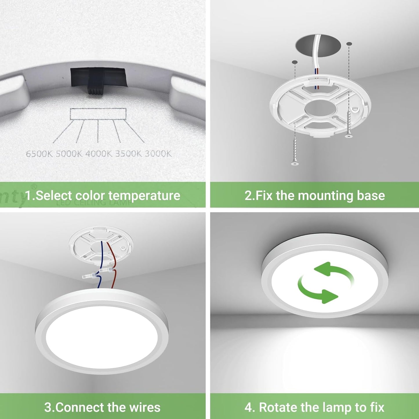 Zemty 22 x 2.1 cm,18W Ceiling Light with 3W Night Light, 2100LM 5CCT Selectable