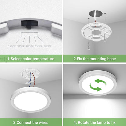 Zemty 22 x 2.1 cm,18W Ceiling Light with 3W Night Light, 2100LM 5CCT Selectable
