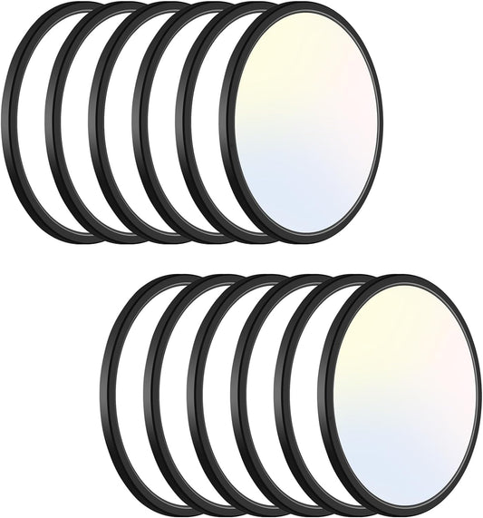 12Pack Black Led Flush Mount Ceiling Light Fixtures, 3 Color Selectable, Thin Flat Round Lighting Fixture Surface Mount-13"