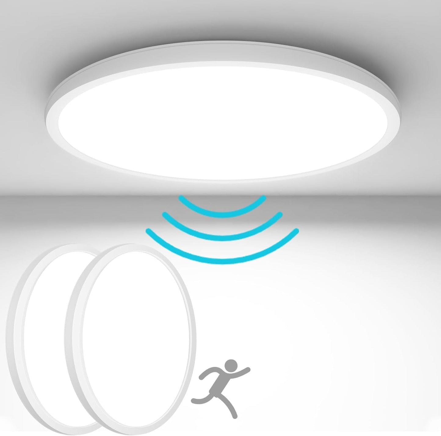 Motion Sensor Light Indoor Wired 𝗔𝘂𝘁𝗼 𝗢𝗻/𝗢𝗳𝗳 Ceiling Light Flush Mount for Closet Stair Porch