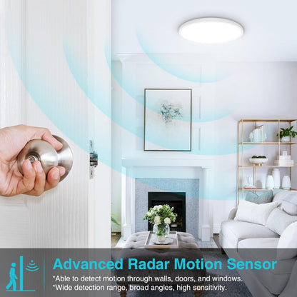 Motion Sensor Light Indoor Wired 𝗔𝘂𝘁𝗼 𝗢𝗻/𝗢𝗳𝗳 Ceiling Light Flush Mount for Closet Stair Porch