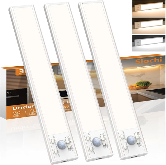 zemty 3-pack rechargeable under cabinet light with 3 color temperatures