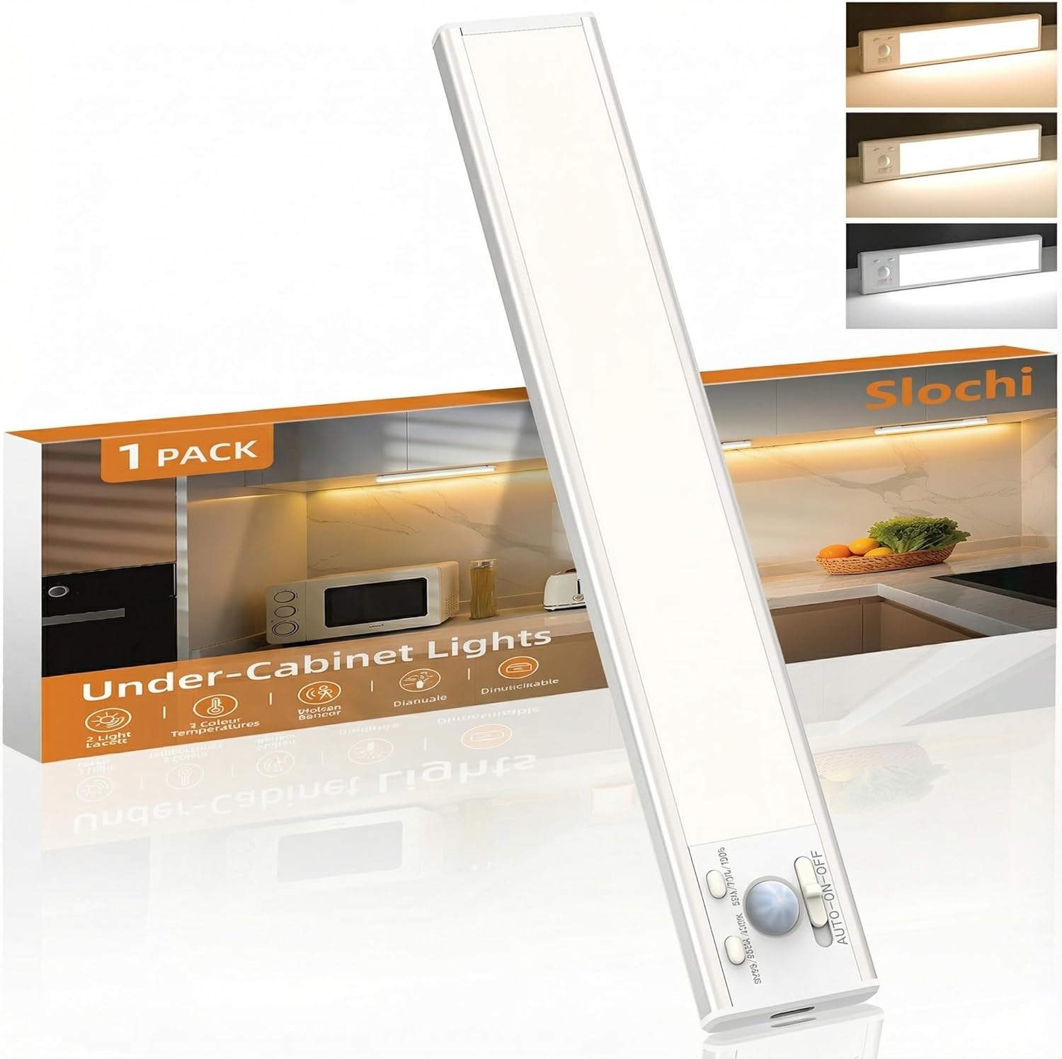 zemty rechargeable under cabinet light with 3 color temperatures