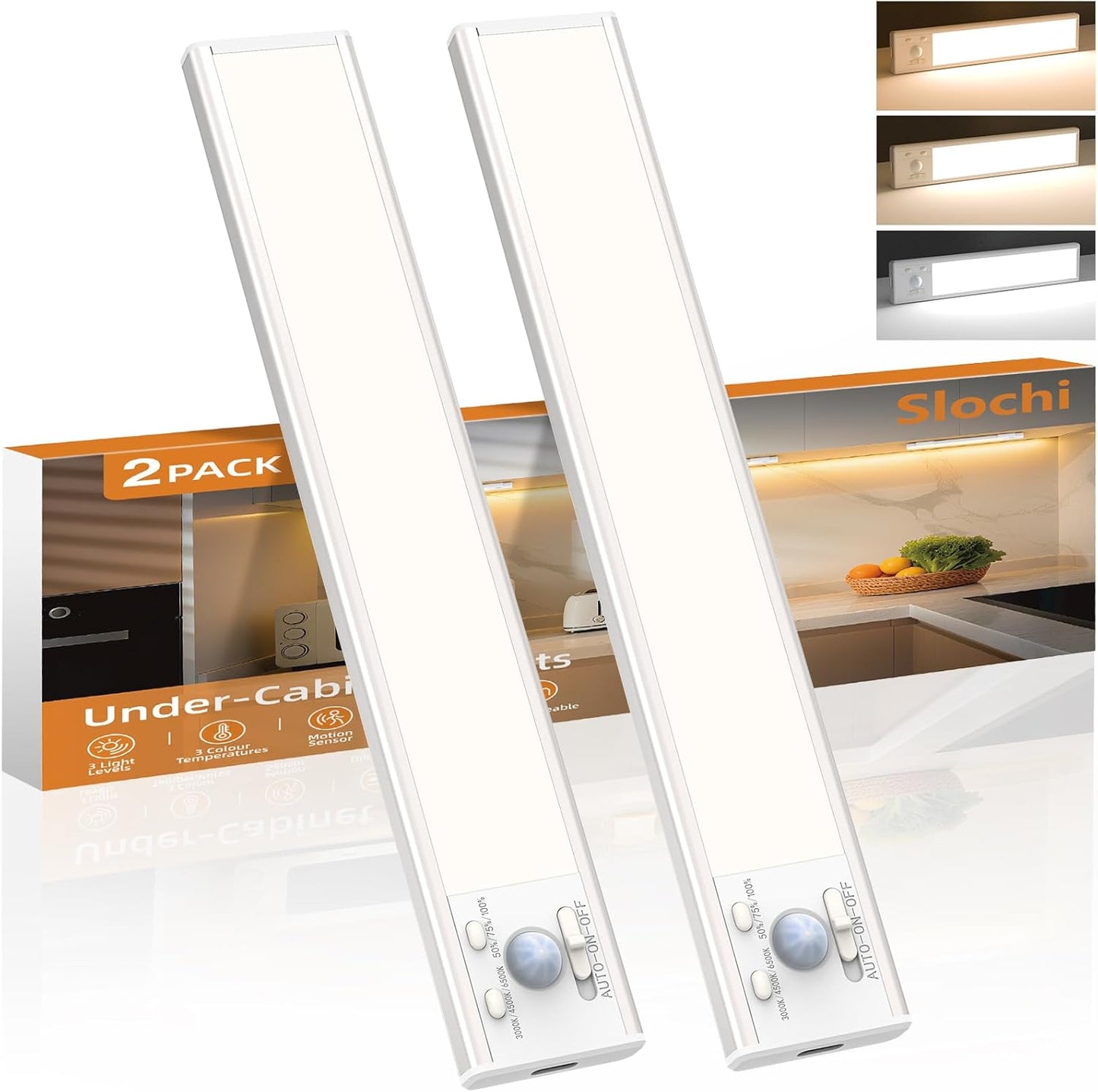 zemty rechargeable under cabinet light with 3 color temperatures