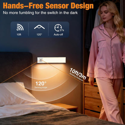 zemty hands-free motion sensor rechargeable under cabinet light
