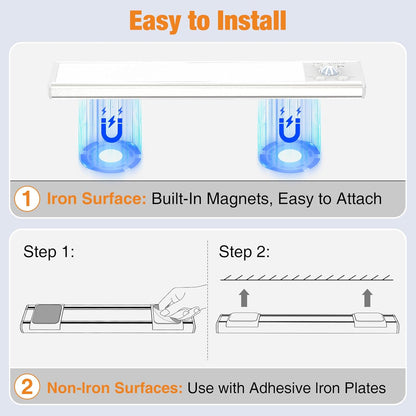 zemty magnetic installation guide for rechargeable under cabinet light
