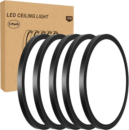 5Pack Black Flush Mount Ceiling Light -9",Non-dimmable