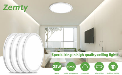 zemty LED Flush Mount Ceiling Light for Bedroom,Dining Room, Kitchen