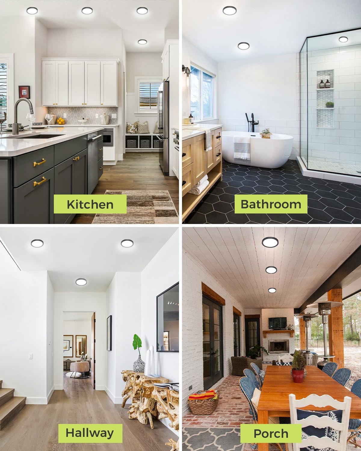 LED ceiling lights for kitchen, bathroom, hallway, porch and other indoor and outdoor spaces
