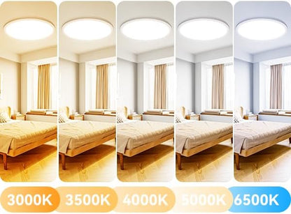 Zemty CL62 ceiling light 5 color temperature comparison: 3000K warm to 6500K cool white