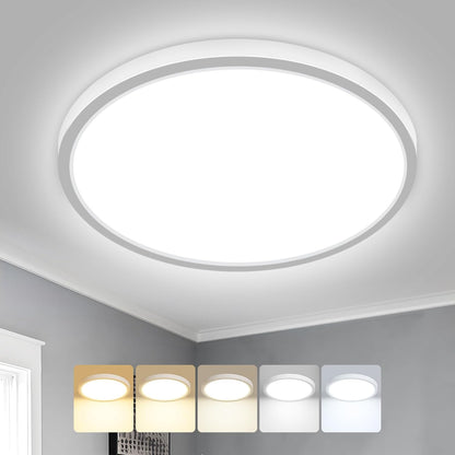 Zemty CL87 round LED ceiling light with edge design, 5 color temperature flush mount light