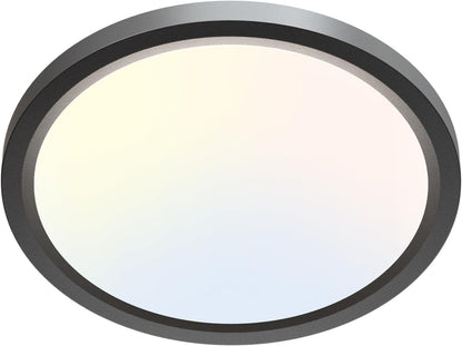 Zemty CLS16 black rim LED ceiling light, 3 color temperature flush mount light