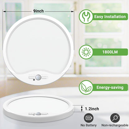 Zemty CLS22S 9-inch ceiling light, 1800LM brightness, easy installation, energy-saving, no battery design