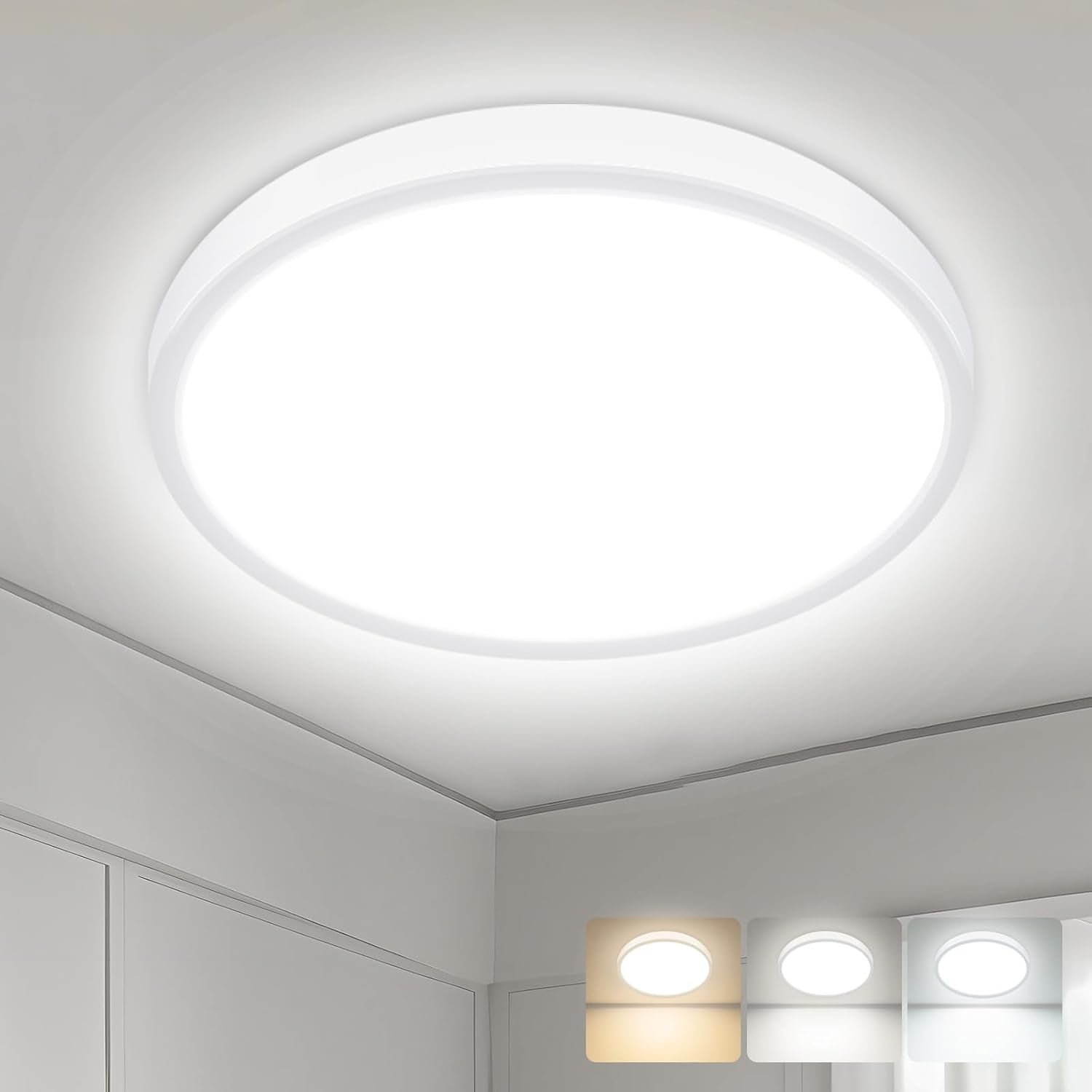 Zemty CLS29 3 color temperature LED ceiling light, flush mount design for home use
