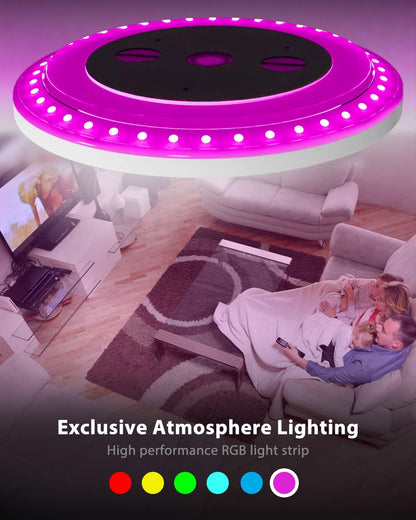 Zemty CLS29R ceiling light with high-performance RGB strip, creating exclusive atmosphere lighting for home entertainment