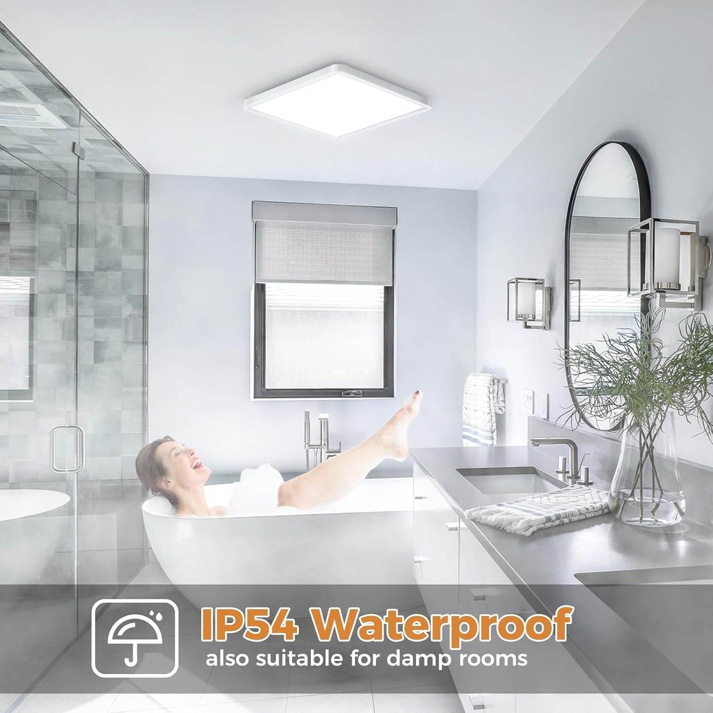 Zemty CLSF18 IP54 waterproof ceiling light, suitable for bathroom and damp rooms