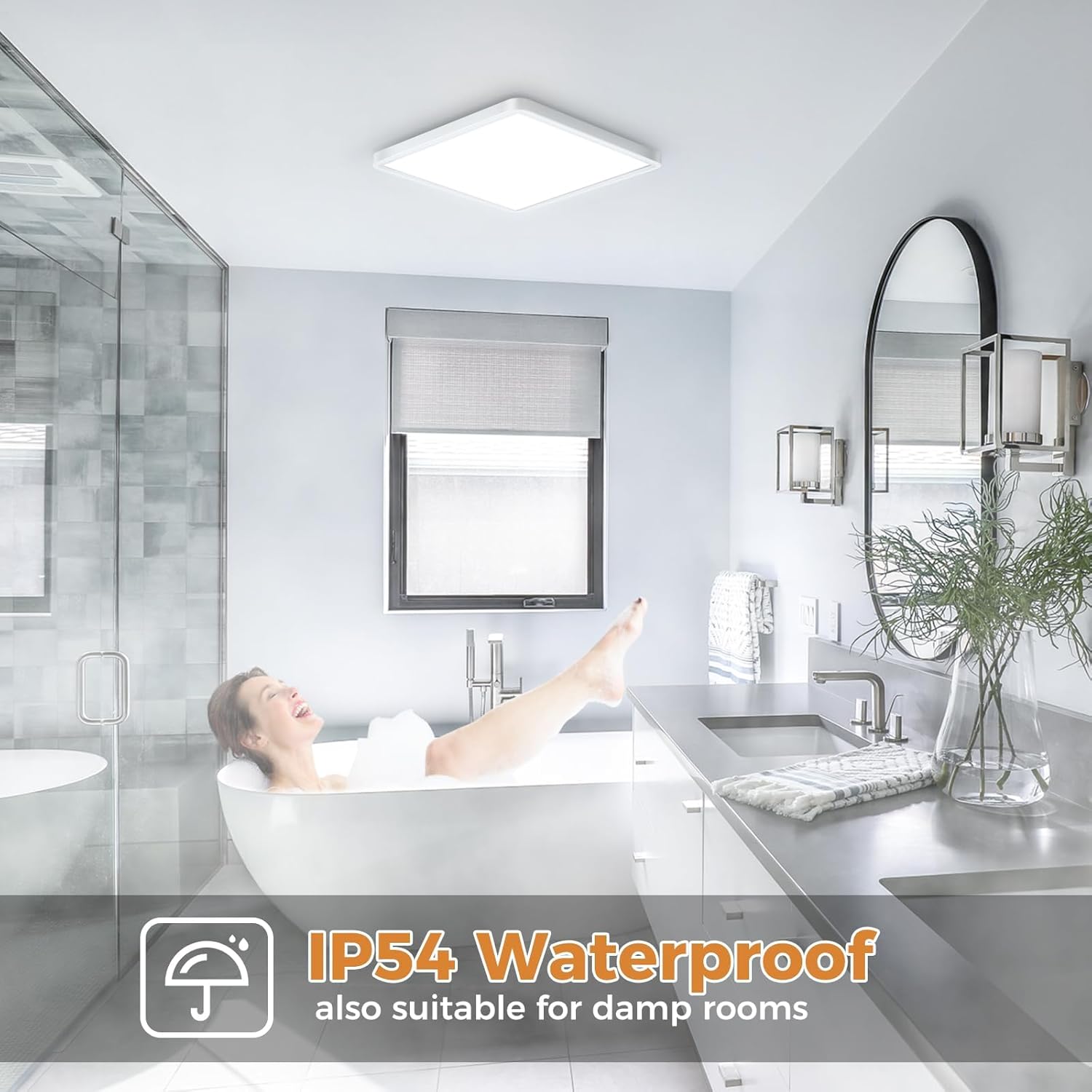Zemty CLSF18 IP54 waterproof ceiling light, suitable for bathroom and damp rooms