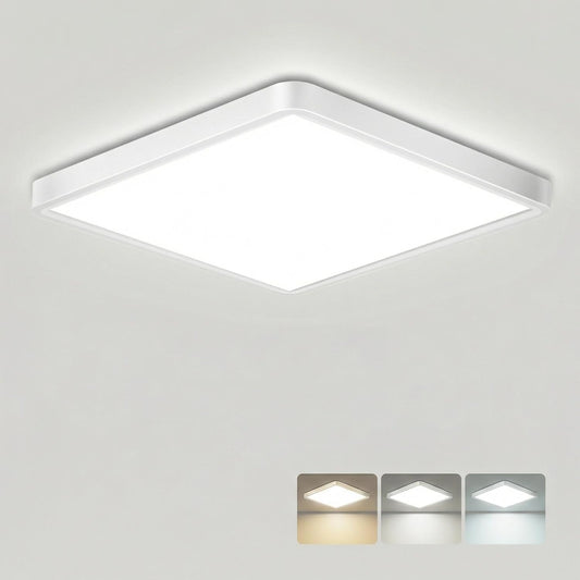 Zemty CLSF18 square LED ceiling light, 3 color temperature flush mount light for home use