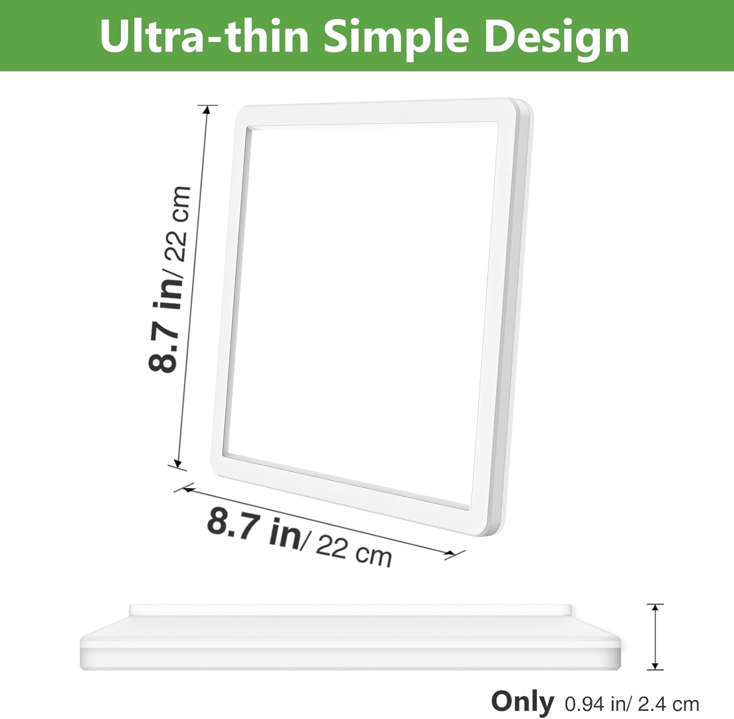 Zemty CLSF22 8.7-inch square ceiling light, 0.94-inch ultra-thin profile, low profile flush mount