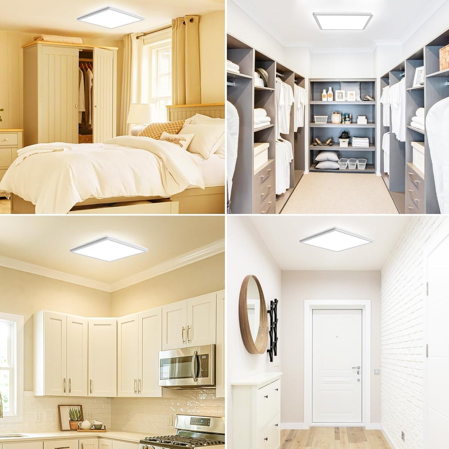 Zemty CLSF22 square ceiling light for bedroom, closet, kitchen, hallway and other indoor spaces