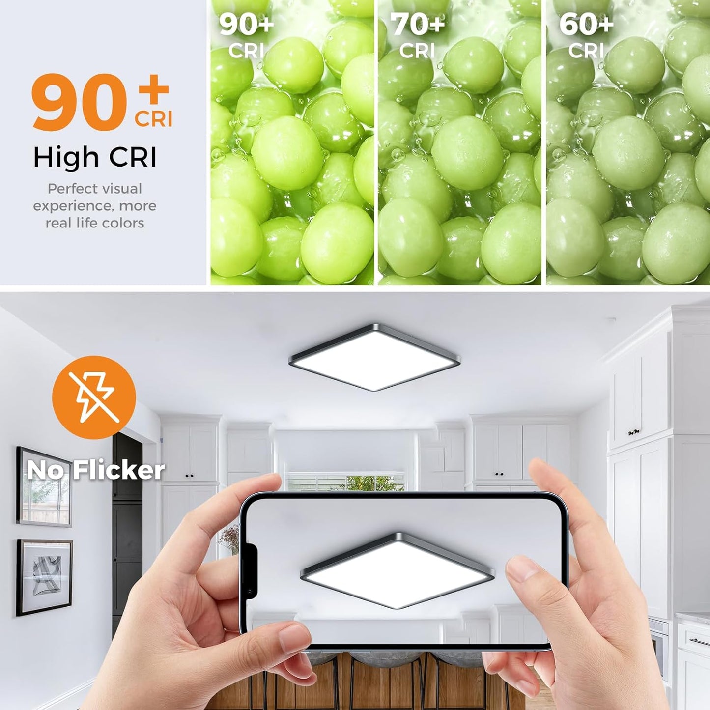 Zemty CLSF29 ceiling light with CRI90+ high color rendering, flicker-free soft light to protect eyes